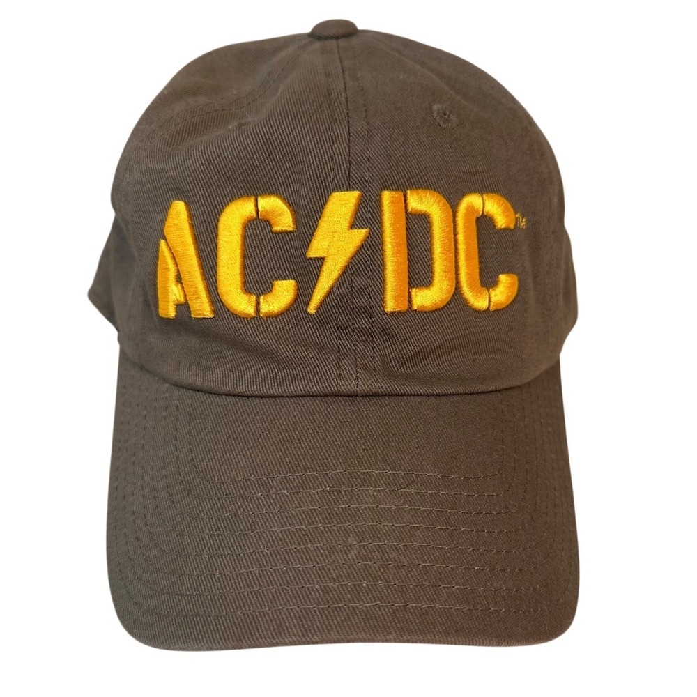 American Needle AC/DC Logo Dad Hat Gray Gold Strapback NWOT Unisex
